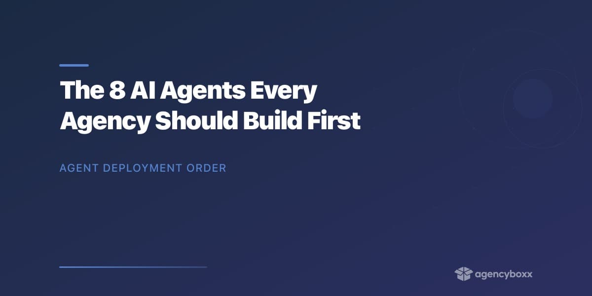 The 8 AI Agents Every Agency Should Build First (and the Order That Matters)